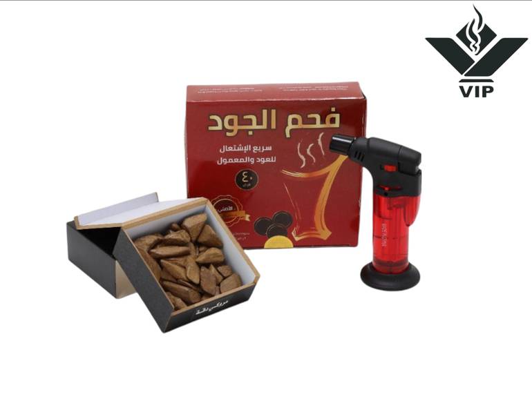 مروكي دقة مع الفحم والولاعة