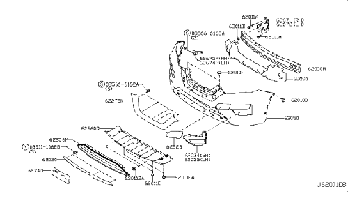 لحية صدام أمامي إكس تريل من موديل 2017 إلى 2020 قطعة اصلية
