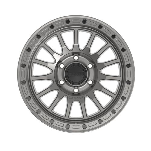 جنوط CANYON مقاس 17×9J باللون الرمادي – نمط براغي (5×127) من شركة Lander Wheels