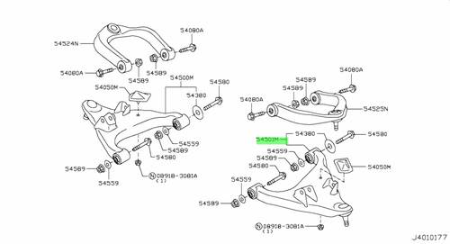 مقص أمامي سفلي يسار   باترول   Y62   2010  -2024     -  إنفينيتي QX56  2011  -2024  منتج اصلي