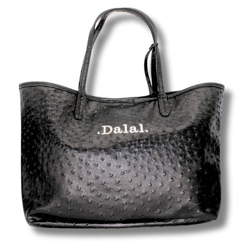 Black Ostrich shopping bag 40x27cm