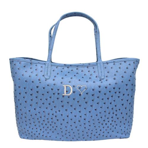 Blue Ostrich shopping bag 40x27cm