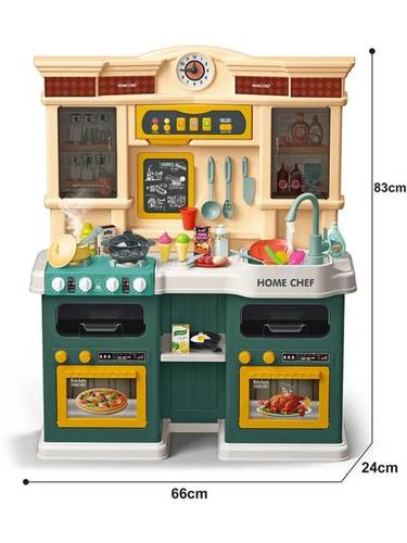 لعبة مطبخ الأطفال الصغير 85 قطعة Chef Kitchen Playset – لون آخضر زيتي
