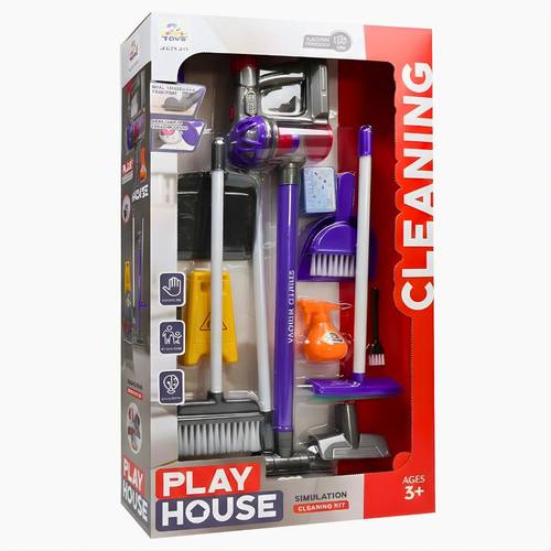 🧹🧽 طقم أدوات التنظيف للأطفال – Play House Cleaning Set
