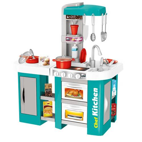 لعبة مطبخ الأطفال الصغير 53  قطعة Chef Kitchen Playset – لون تركواز
