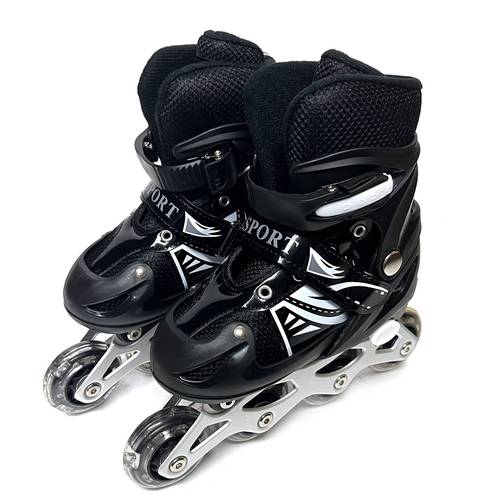 🛼💙 حذاء تزلج خطي للأطفال (Inline Skates) المقاس وسط