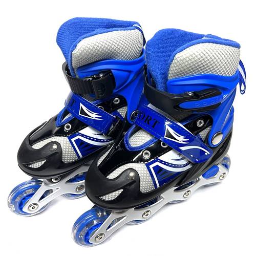 🛼💙 حذاء تزلج خطي للأطفال (Inline Skates) المقاس كبير