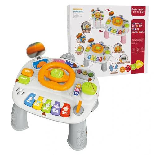 🚗🎶 طاولة ألعاب المقود التفاعلية للأطفال – Steering Wheel Game Table