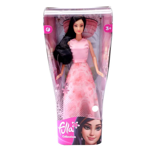 💗 دمية فلة Fulla بفستان وردي ناعم