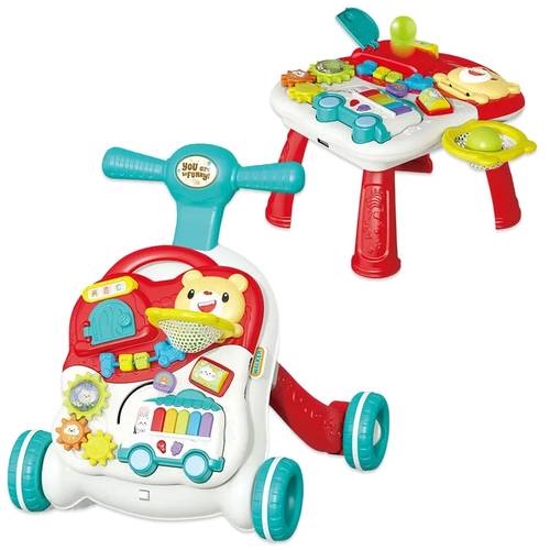 🚶‍♂️🎨 مشاية أطفال تعليمية مع طاولة أنشطة 2×1 – Baby Walker