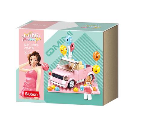 🚗💖 سلوبان تركيب سيارة ميني الوردية مع بالونات 245 قطعة