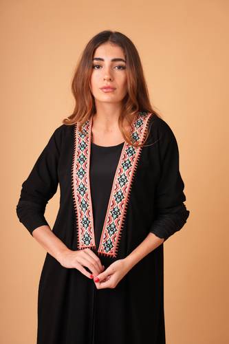 Black with red embroidery 