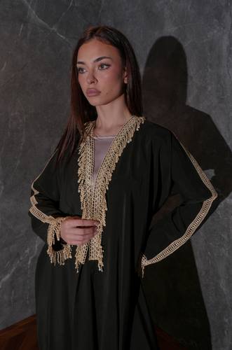  Modern Olive Tassel Bisht