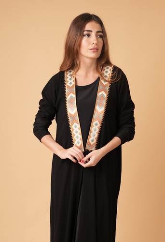 Black with orange embroidery 