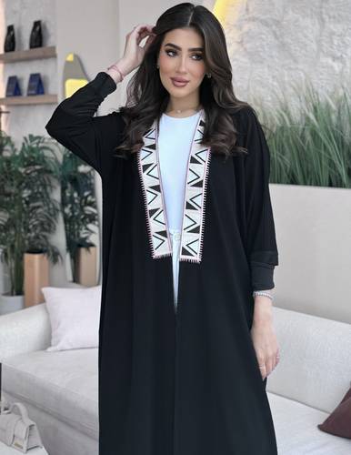 Black with baby pink embroidery