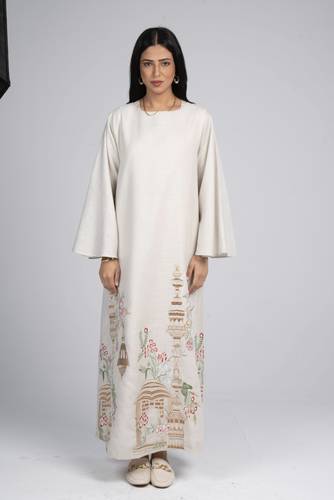 Fanoos beige thobe