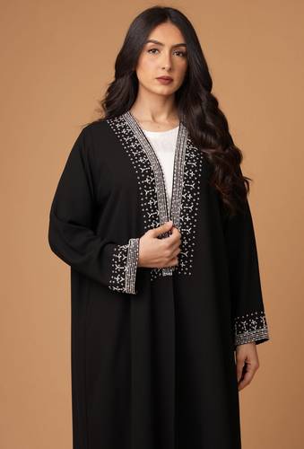 Black with front and sleeve beads 