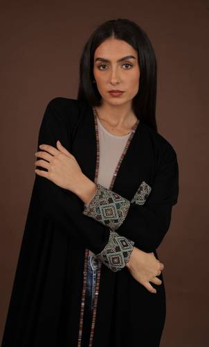 Black with boho patterned pocket