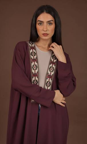   Burgundy with bronze embroidery