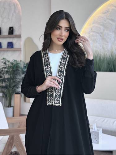  Black with beige embroidery