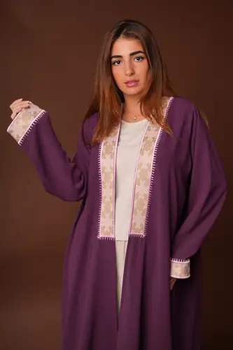 Purple with Light pink embroidery 