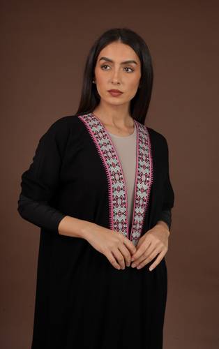 Black and fuchsia embroidery