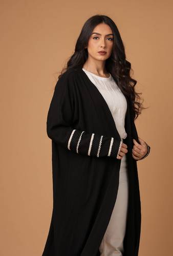 Black with crochet sleeves