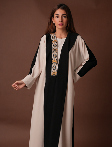 Black and beige two tone