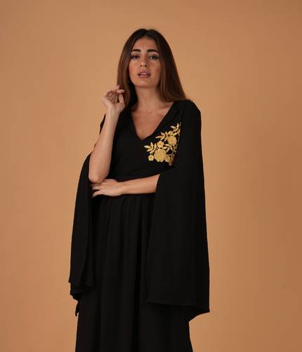    Black with gold roses