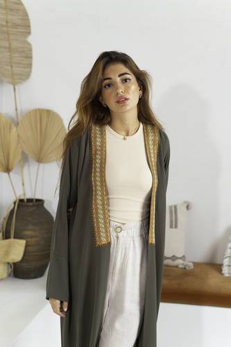 Olive Embroidered Arrows  