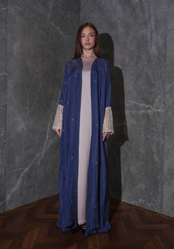 Blue Star Embroidered Silk 