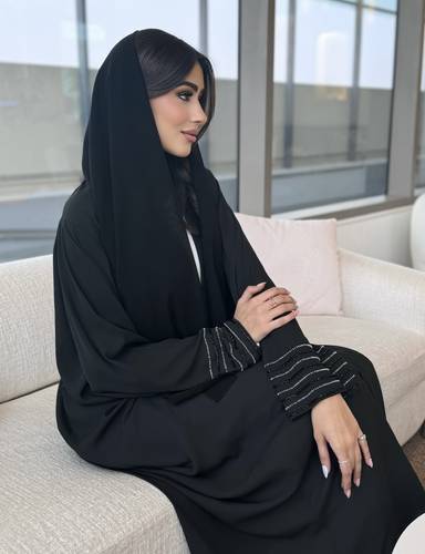  Black with beaded sleeves 