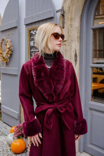 Burgundy Fur Coat