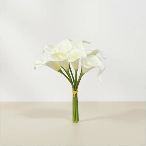 Artificial calla flower bouquet in sugar color - 8 branches bouquet
