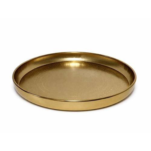 Gold Embossed Round Serving Tray 34 cm