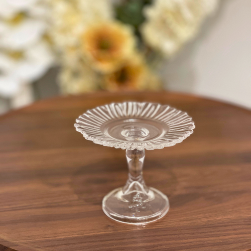 Glass Serving Plate with Pedestal Base