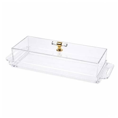 Acrylic Rectangular Serving Tray – 34×13 cm