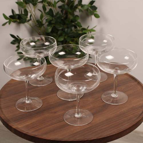  Transparent Coupe Glass Set – 6 Pieces