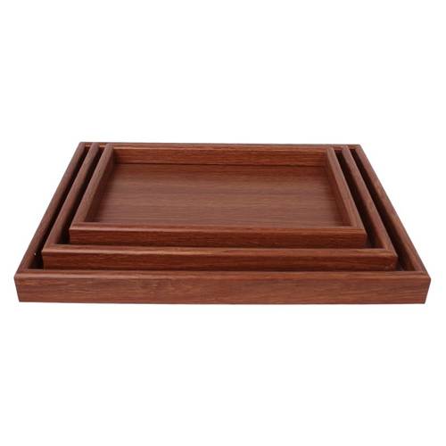 Wooden Rectangular Serving Tray Set