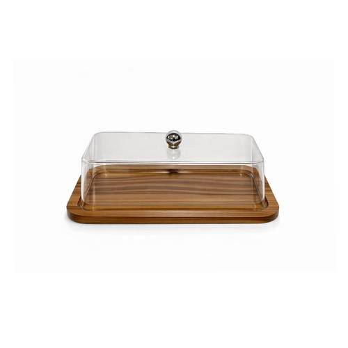Wooden Serving Tray with Acrylic Cover 25×14 cm