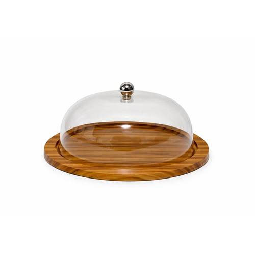 Wooden Serving Tray with Acrylic Cover 27 cm
