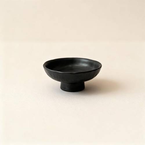 Black Serving Plate with Base