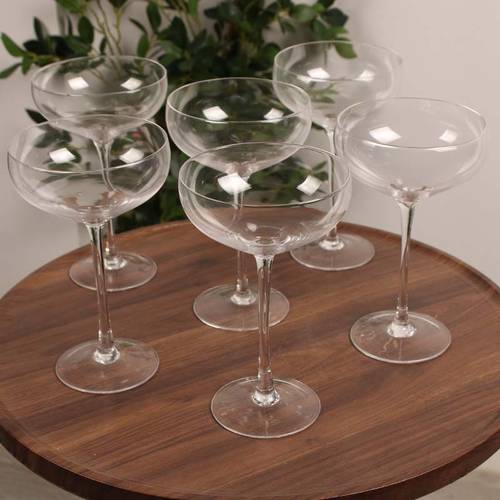  Transparent Coupe Glass Set - 6 Pieces