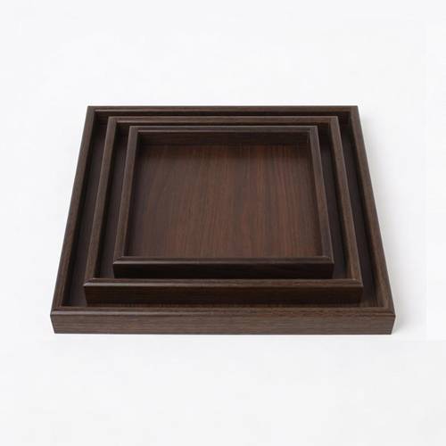 Wooden Square Serving Tray Set