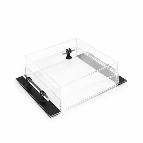 Acrylic Serving Tray with Lid – 25×32 cm