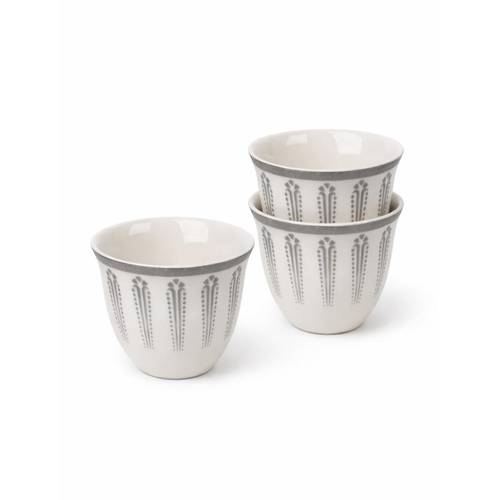 Coffee Cups Set 12 Pieces with Silver Pattern