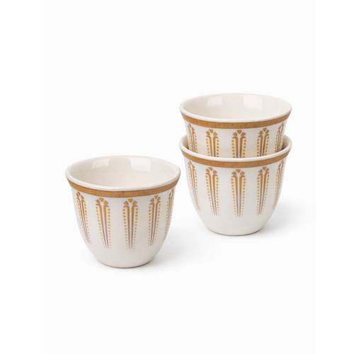 Coffee Cups Set 12 Pieces with Gold Pattern