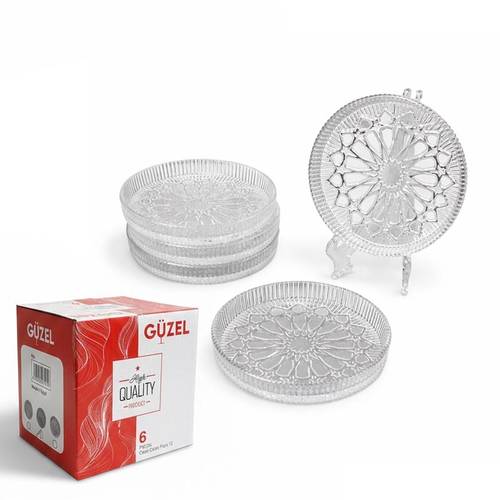 Glass Serving Plates Set – 6 Pieces – 11.5 cm