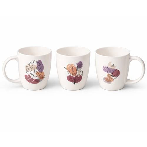 Modern Pattern Ceramic Mugs Set | 3 Pieces