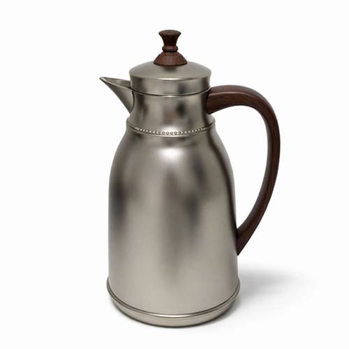 Smoo Thermos 1L Matte Silver with Wooden Handle